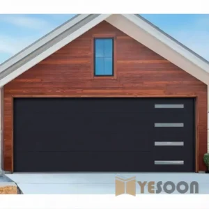 Classical Aluminum Wood Galvanized Steel Insulated Black Glass Windows Electric Powered Sectional Garage Door